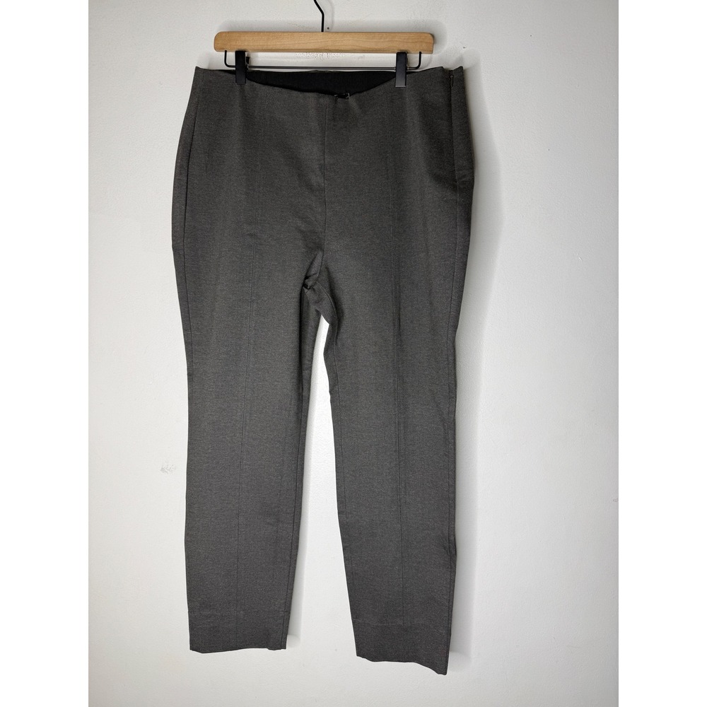 Quince Ultra-Stretch Ponte Pintuck Ankle Pants Charcoal Gray XL DKBIZ01-3007
